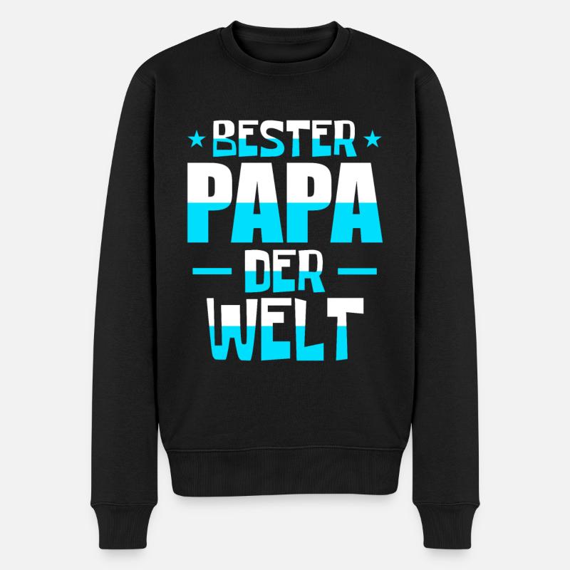 Bester Papa der Welt - Männer Premium Bio Pullover - Schwarz