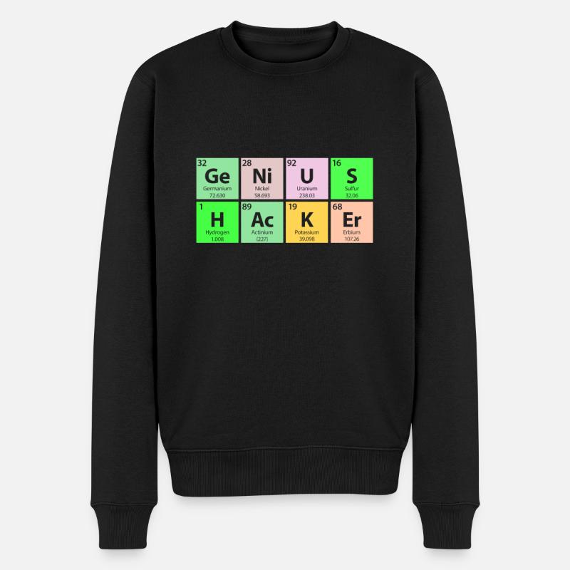 Genius Hacker periodiske system - Økologisk premium-sweatshirt til mænd - sort