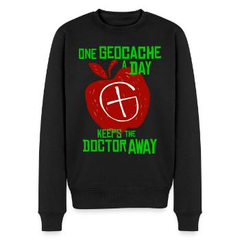 Geocaching Gifts Caches Geocacher - Men's Premium Organic Jumper - black - Front - Nico (187cm)
