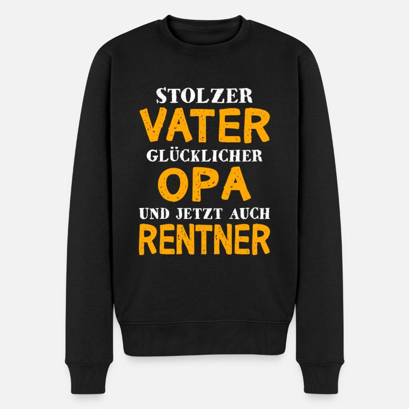 Vater Opa Rentner - Männer Premium Bio Pullover - Schwarz