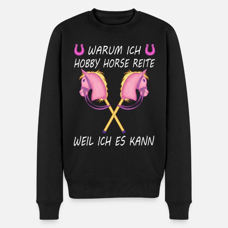 Steckenpferd Hobby horsing reiten Hobby horse - Männer Premium Bio Pullover - Schwarz