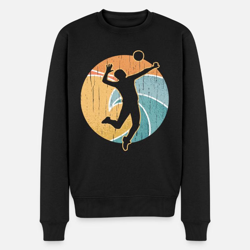 Volleyball Strand Volley Sport Beach Geschenk - Männer Premium Bio Pullover - Schwarz