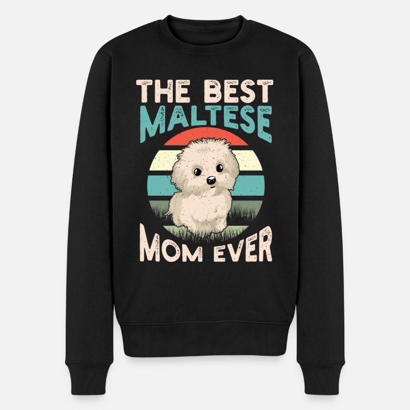 Best Maltese Mom Mama Ever Cute - Männer Premium Bio Pullover - Schwarz