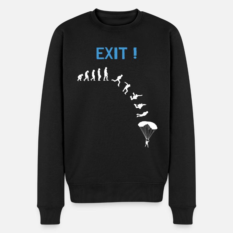 Skydiver Evolution Fallschirmspringer - Men's Premium Organic Jumper - black