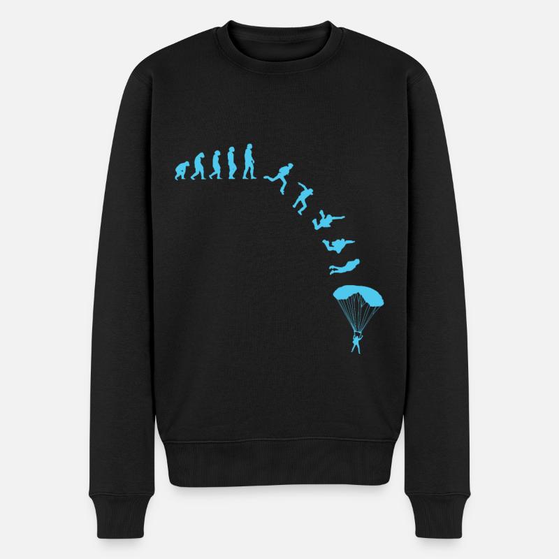 Skydiver Evolution Fallschirmspringer - Männer Premium Bio Pullover - Schwarz