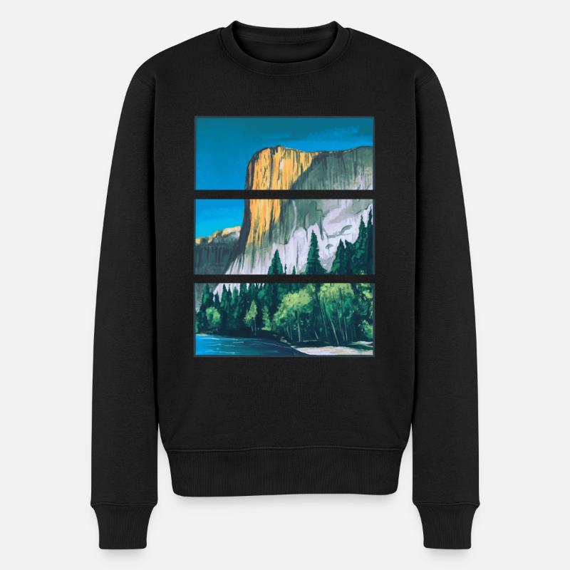 Yosemite Nationalpark Abenteuer Berge Geschenk - Männer Premium Bio Pullover - Schwarz