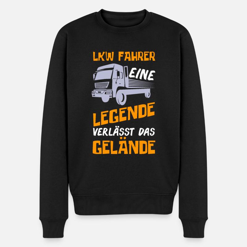 LKW Fahrer Rentner Rente Legende - Männer Premium Bio Pullover - Schwarz