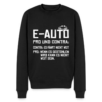 Anti Elektroauto gegen E-Auto mit Strom lustig - Männer Premium Bio Pullover - Schwarz - Vorne - Nico (187cm)