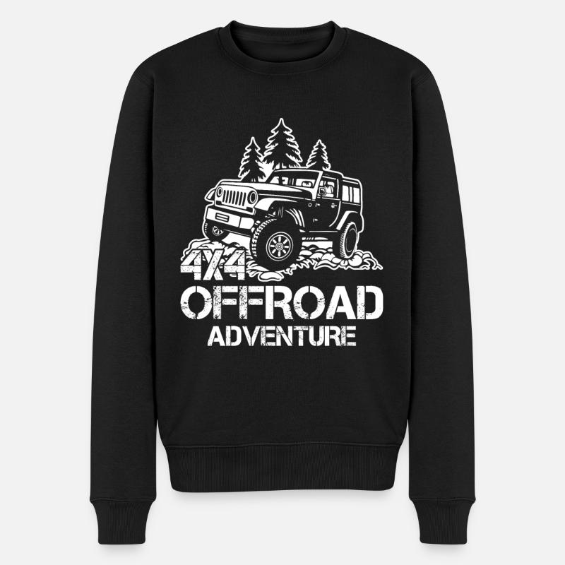 Geländewagen Offroad Allradantrieb Reisefahrzeug - Männer Premium Bio Pullover - Schwarz