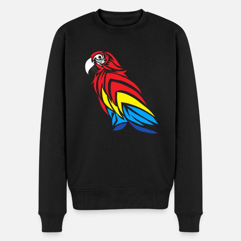 Papagei - Männer Premium Bio Pullover - Schwarz