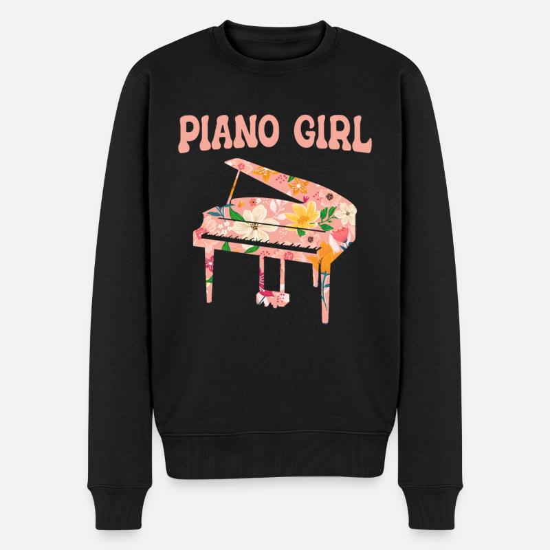 Klavier Piano Pianist - Männer Premium Bio Pullover - Schwarz