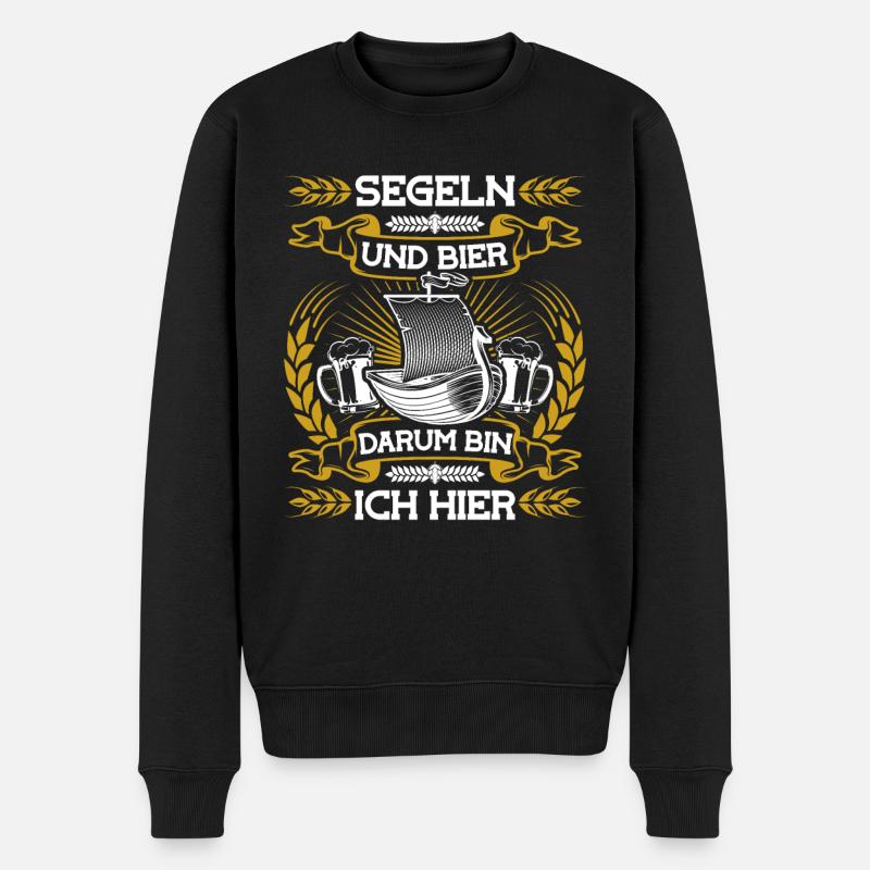 Seglen Segelboot Segler - Männer Premium Bio Pullover - Schwarz