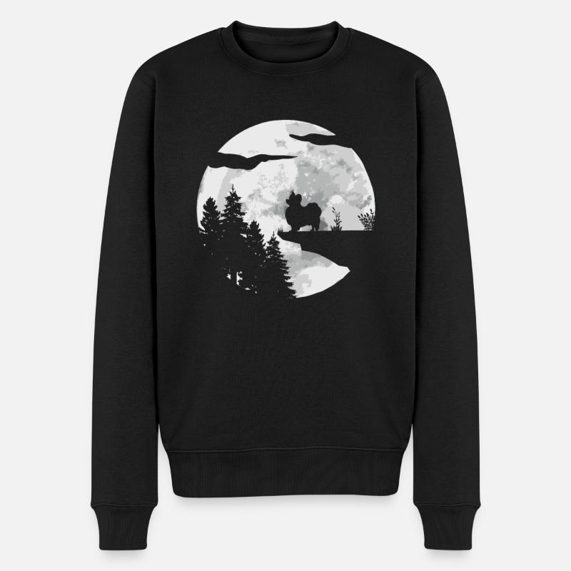 Papillon Hund - Männer Premium Bio Pullover - Schwarz