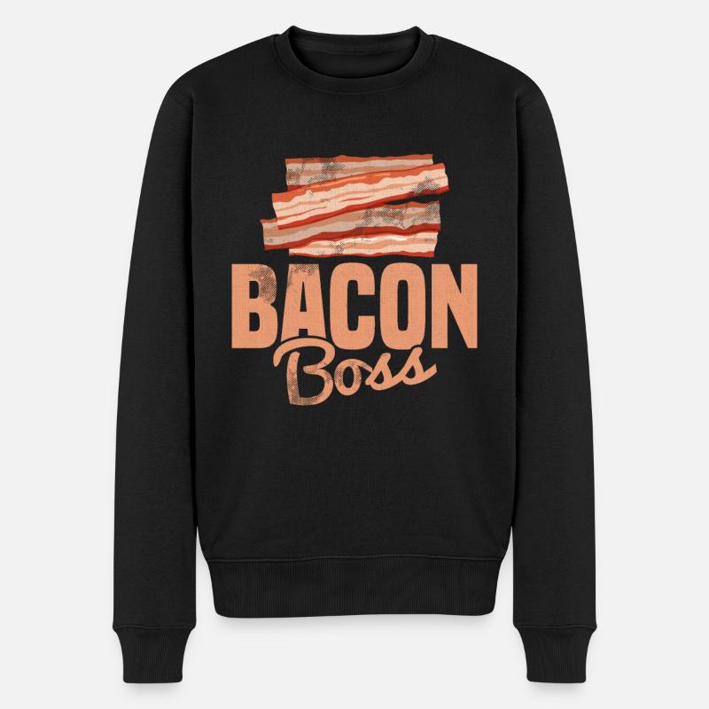 Bacon Speck Frühstück - Männer Premium Bio Pullover - Schwarz