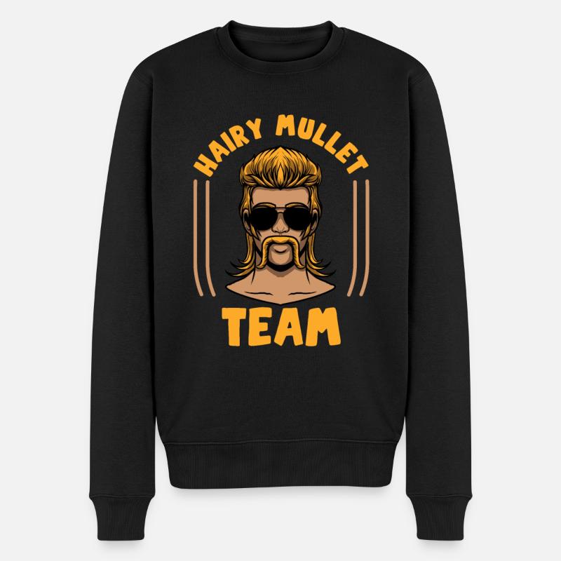 Vokuhila - Männer Premium Bio Pullover - Schwarz