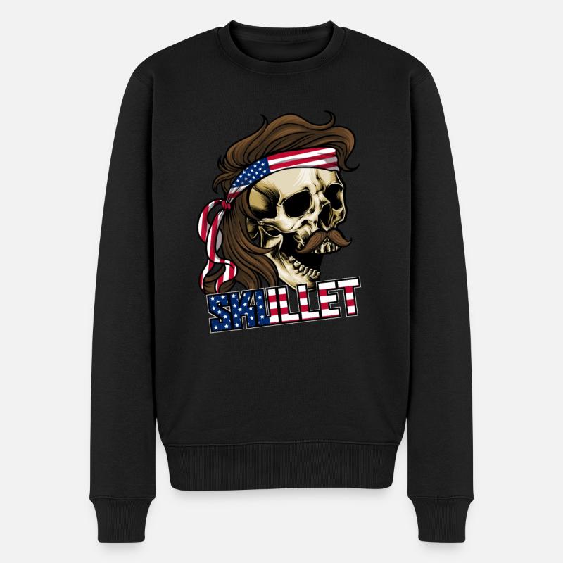 Vokuhila - Männer Premium Bio Pullover - Schwarz