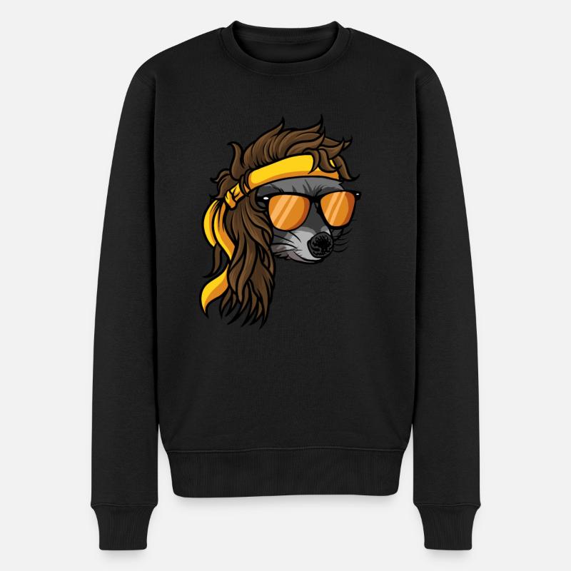 Vokuhila - Männer Premium Bio Pullover - Schwarz