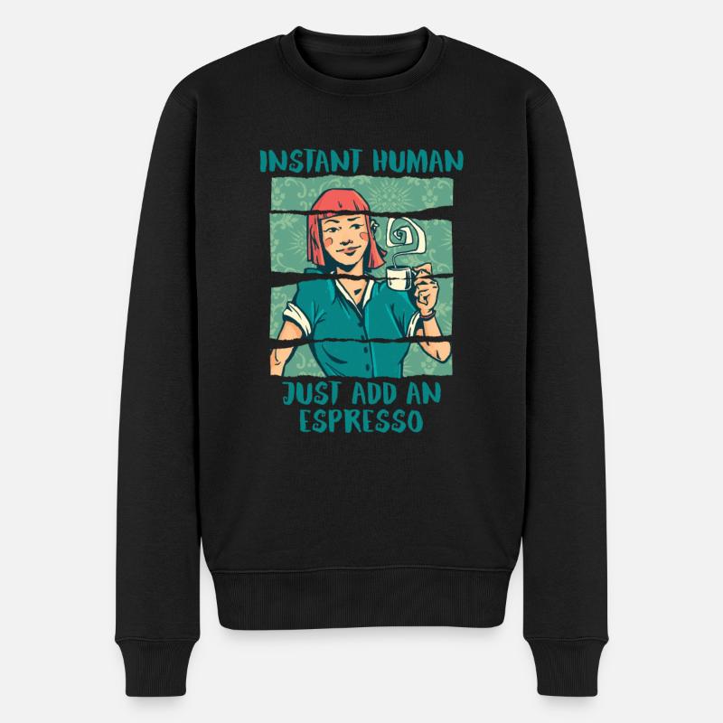 Espresso Kaffee - Männer Premium Bio Pullover - Schwarz