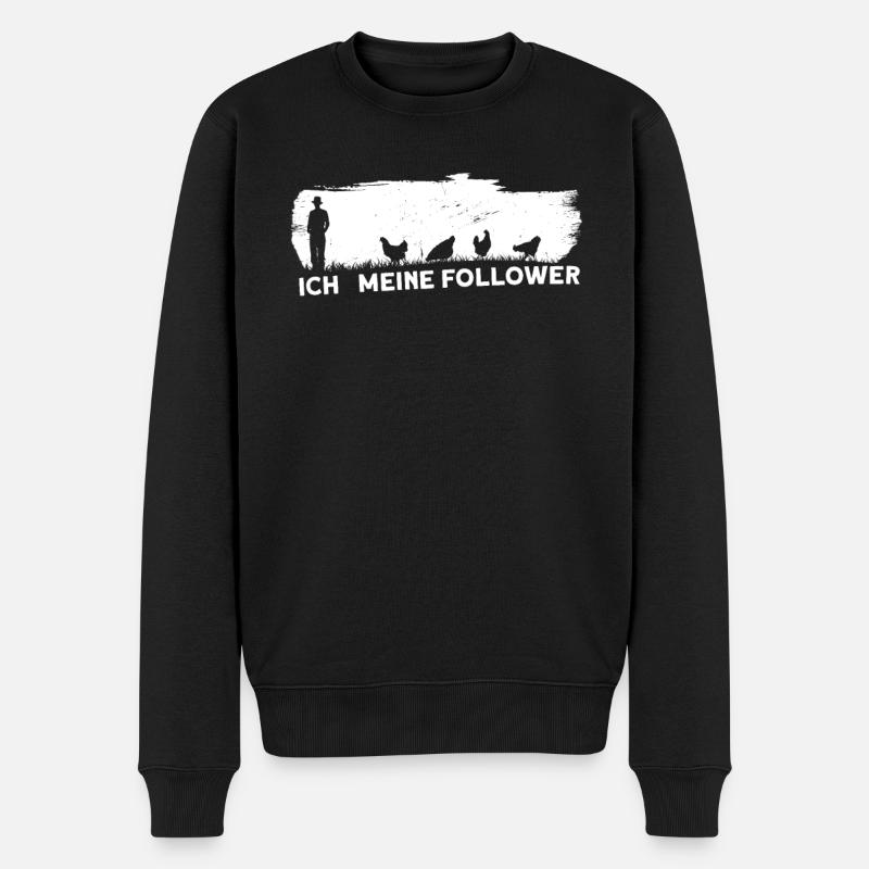 Ich Meine Follower Huhn Hühner - Männer Premium Bio Pullover - Schwarz