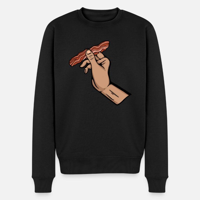 Bacon Speck Frühstück - Männer Premium Bio Pullover - Schwarz