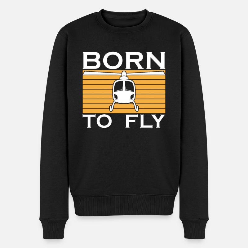 Hélicoptère Hélicoptère Pilote Heli - Pull Premium bio Homme - noir