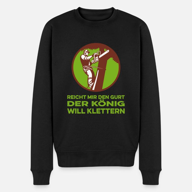 Baumklettern Baumpfleger Arborist Baumkletterer - Männer Premium Bio Pullover - Schwarz