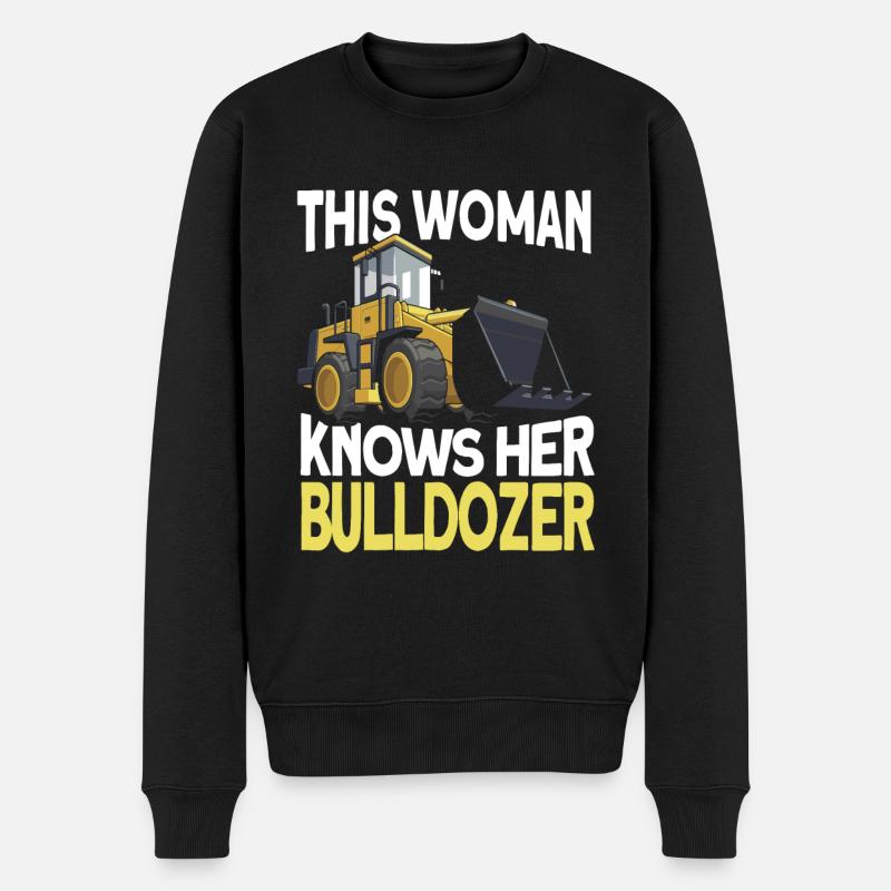 Bulldozer Planierraupe - Männer Premium Bio Pullover - Schwarz