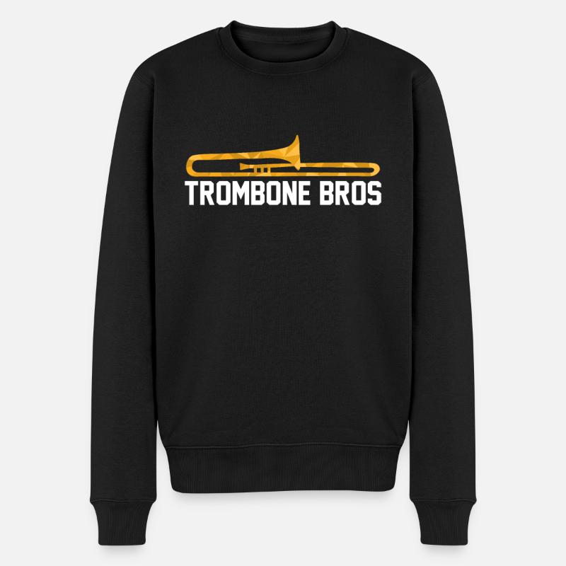 Posaune - Männer Premium Bio Pullover - Schwarz