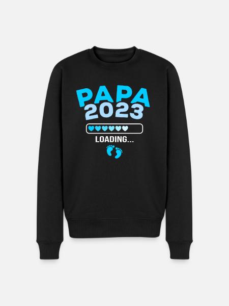 Papa 2023 loading - Männer Premium Bio Pullover - Schwarz