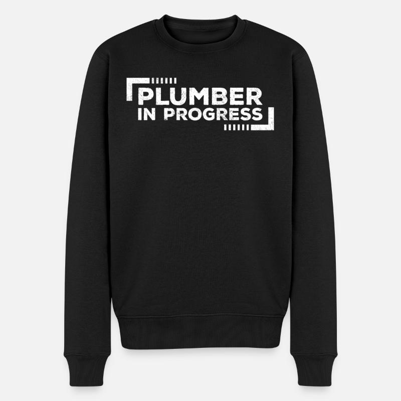 Plumber In Progress Future Plumber - Männer Premium Bio Pullover - Schwarz