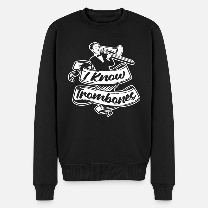 Posaune - Männer Premium Bio Pullover - Schwarz