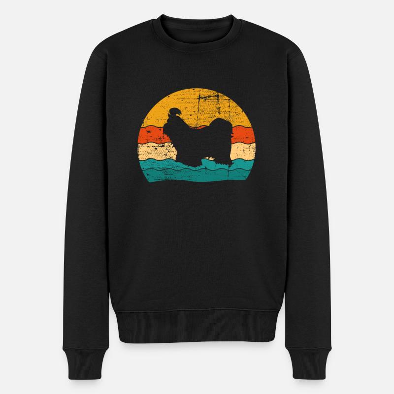 Shih Tzu dog lover Retro vintage Gift idea - Männer Premium Bio Pullover - Schwarz
