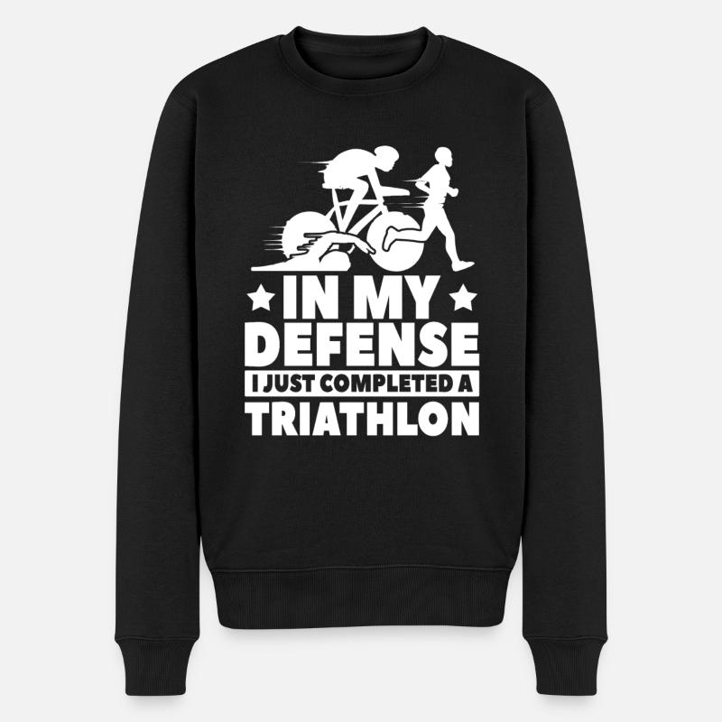 Triathlon - Männer Premium Bio Pullover - Schwarz