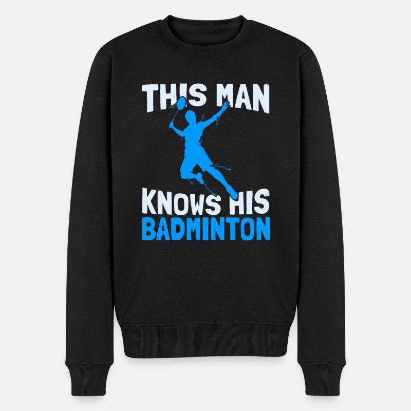 Badminton Federball - Männer Premium Bio Pullover - Schwarz