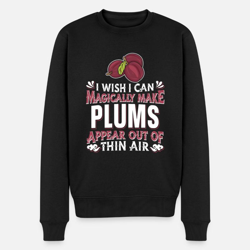 Pflaumen - Männer Premium Bio Pullover - Schwarz
