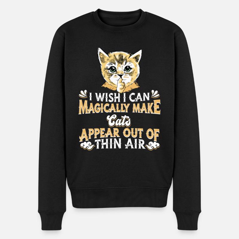 Katze Mietzekatze Hauskatze - Männer Premium Bio Pullover - Schwarz