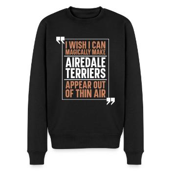 Airedale Terrier Dog - Men's Premium Organic Jumper - black - Front - Nico (187cm)
