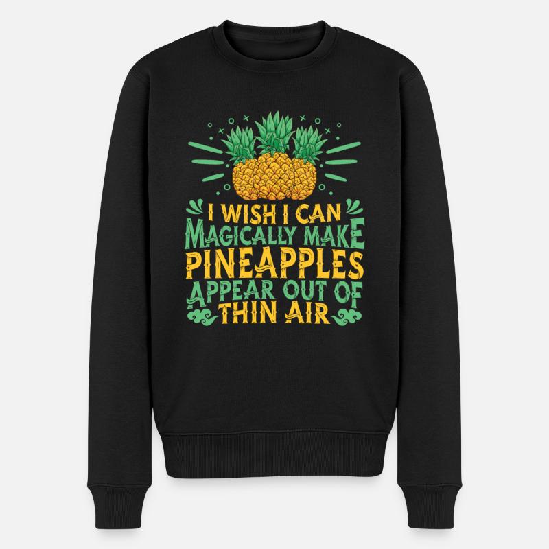 Ananas - Männer Premium Bio Pullover - Schwarz