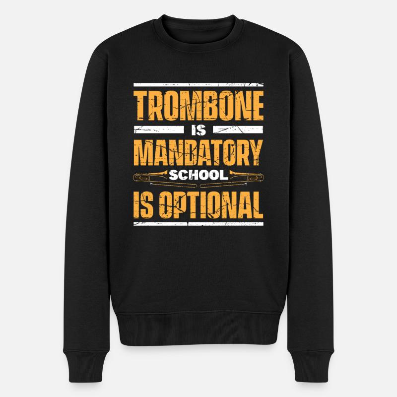 Posaune - Männer Premium Bio Pullover - Schwarz