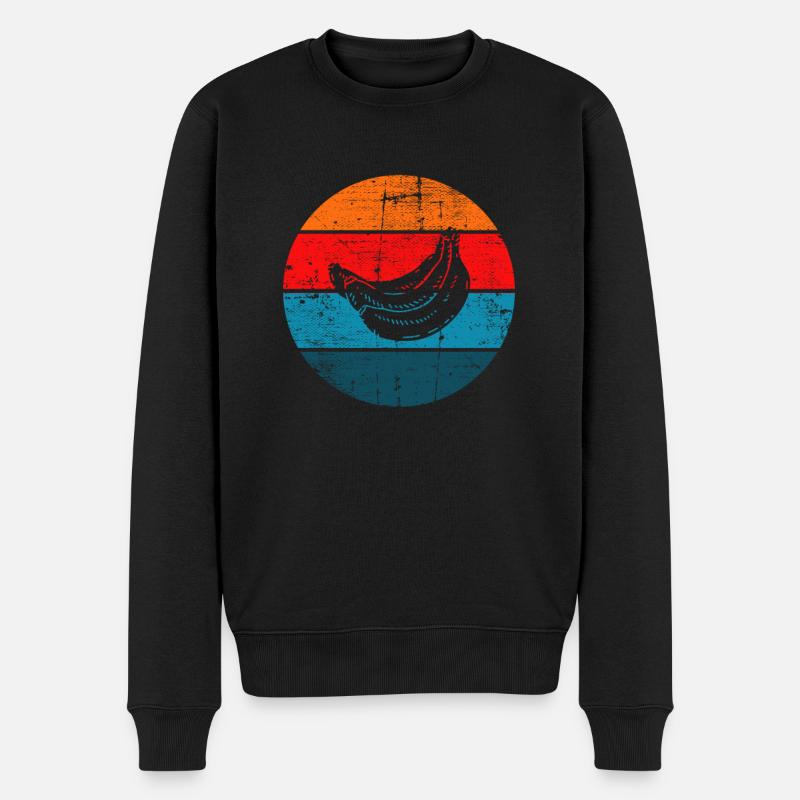 Banana Vegan Lover Retro Veggie Fruit Gift idea - Männer Premium Bio Pullover - Schwarz