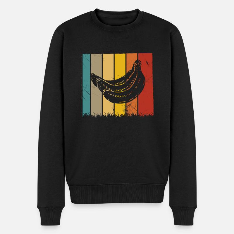 Banana Vegan Lover Retro Veggie Fruit Gift idea - Männer Premium Bio Pullover - Schwarz