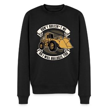 Bulldozer Planierraupe - Männer Premium Bio Pullover - Schwarz - Vorne - Nico (187cm)