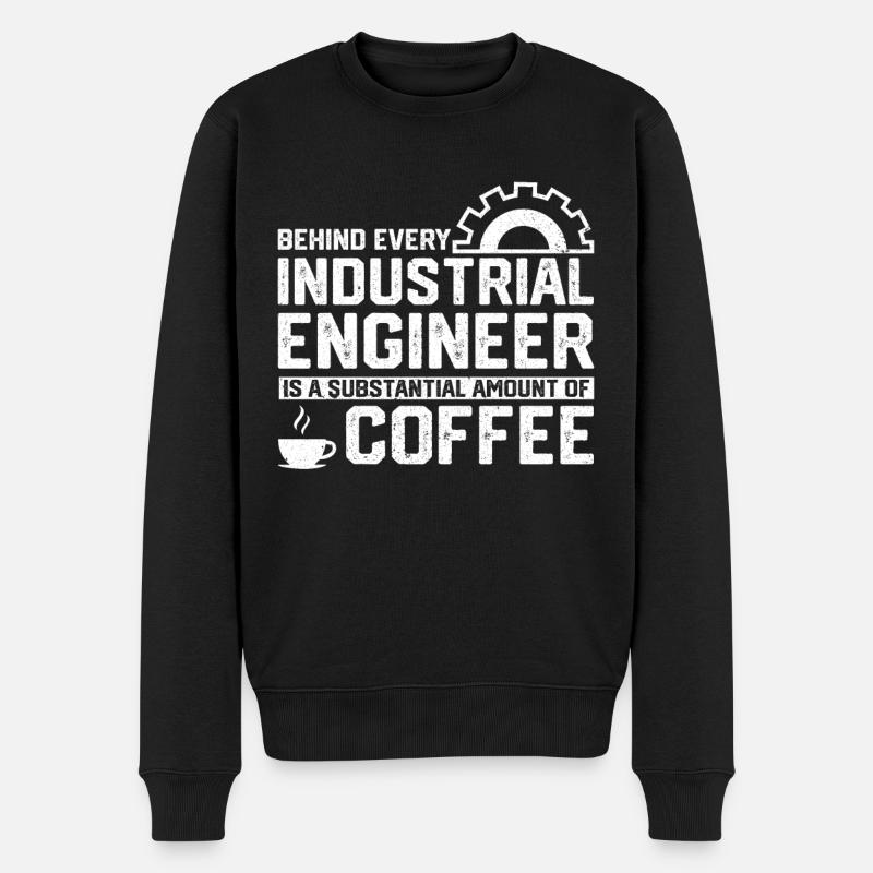Behind Every Industrial Engineer - Männer Premium Bio Pullover - Schwarz