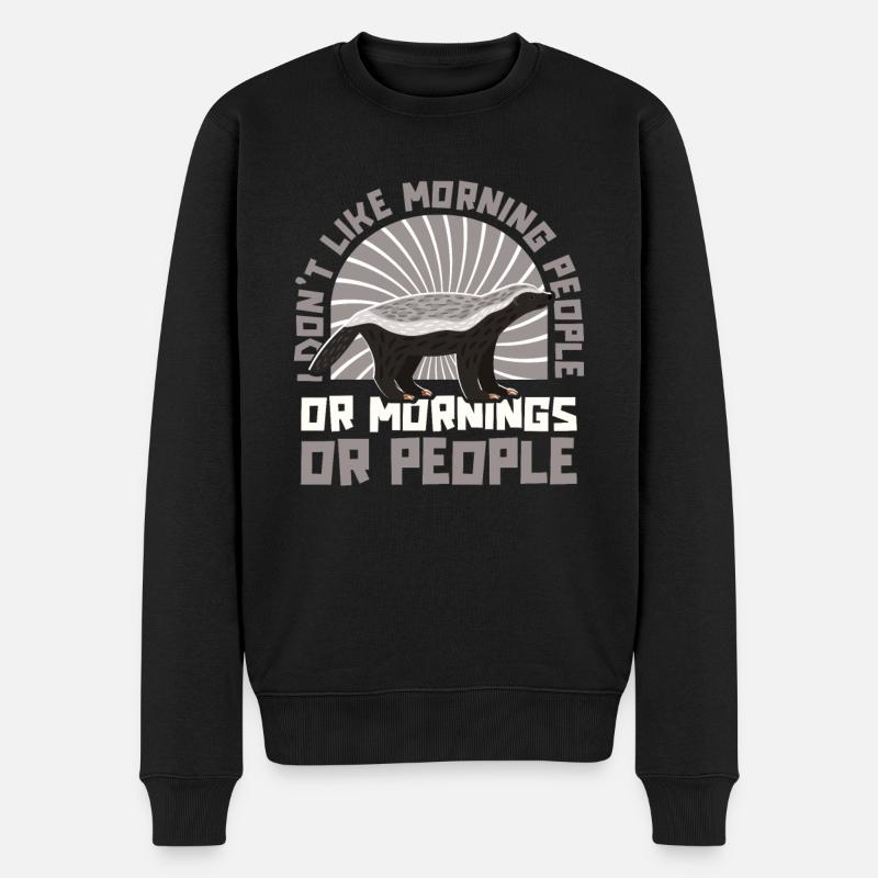 Honigdachs - Männer Premium Bio Pullover - Schwarz