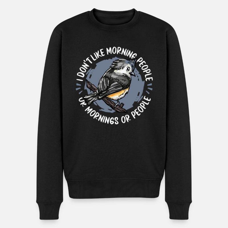 Vogel Vögel - Männer Premium Bio Pullover - Schwarz