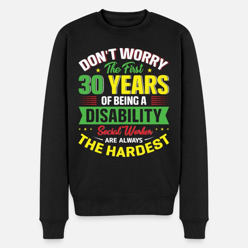 Être un travailleur social handicapé - Pull Premium bio Homme - noir