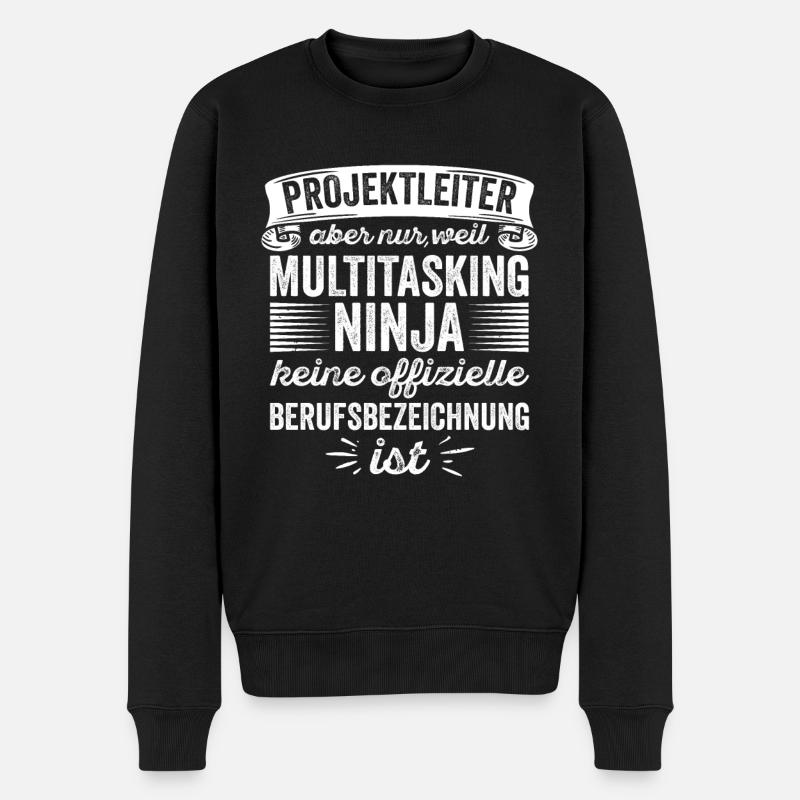 Projektleiter Aber Multitasking Ninja - Männer Premium Bio Pullover - Schwarz