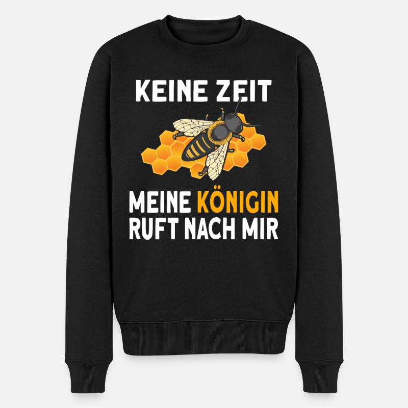 Bienen | Königin ruft | Hobbyimker Bienenzüchter - Männer Premium Bio Pullover - Schwarz