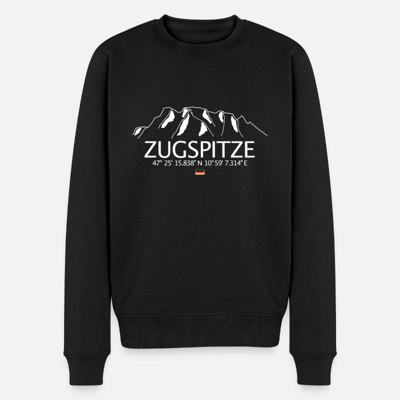 Zugspitze Alpenherz Herz der Alpen - Männer Premium Bio Pullover - Schwarz