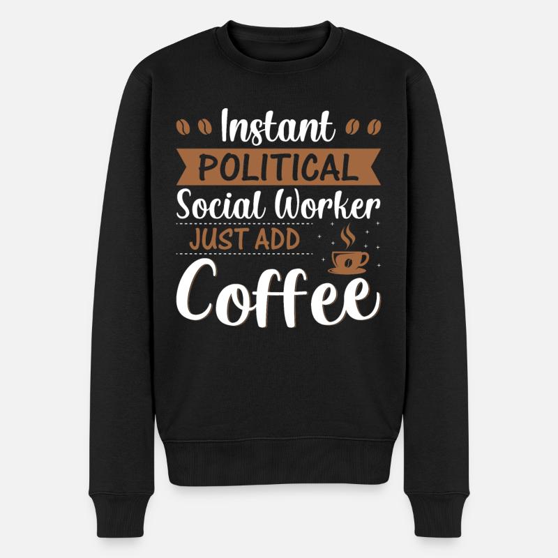 Travailleur social politique instantané - Pull Premium bio Homme - noir